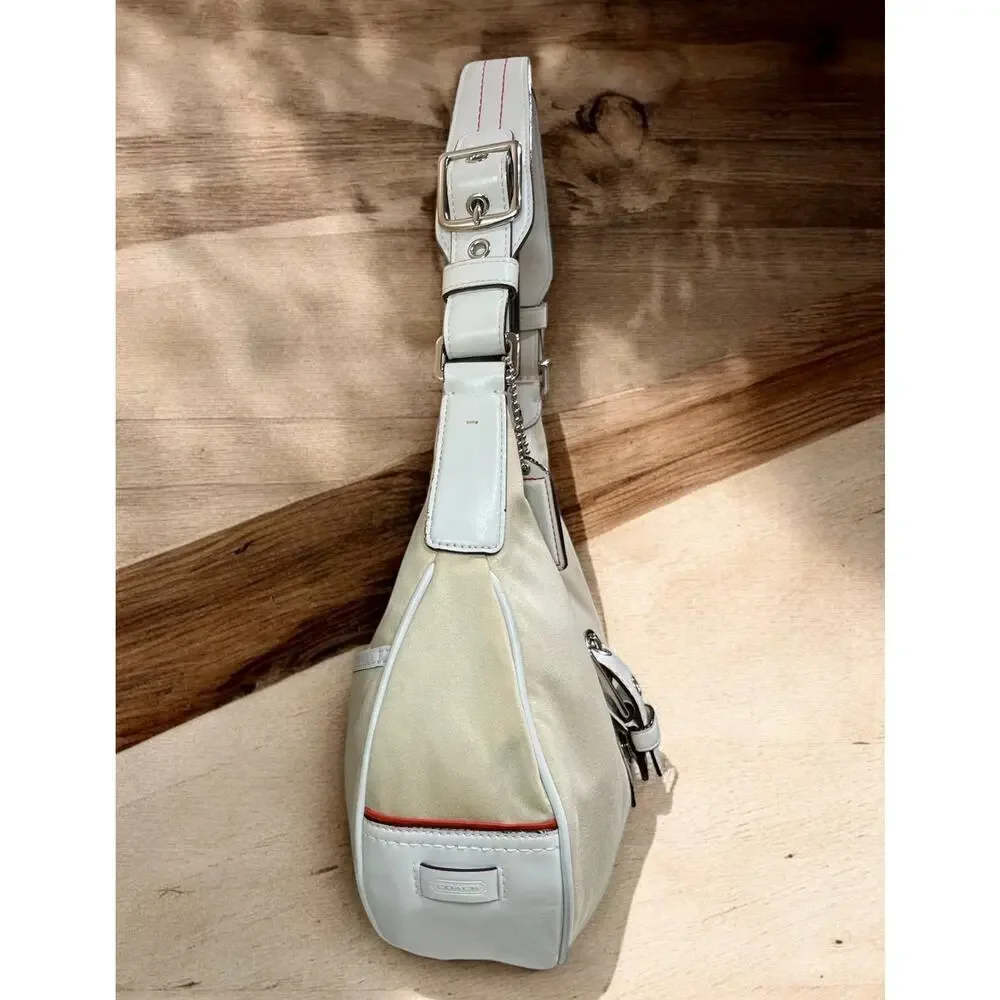Coach Cream Hobo Shoulder Bag with Red Tag